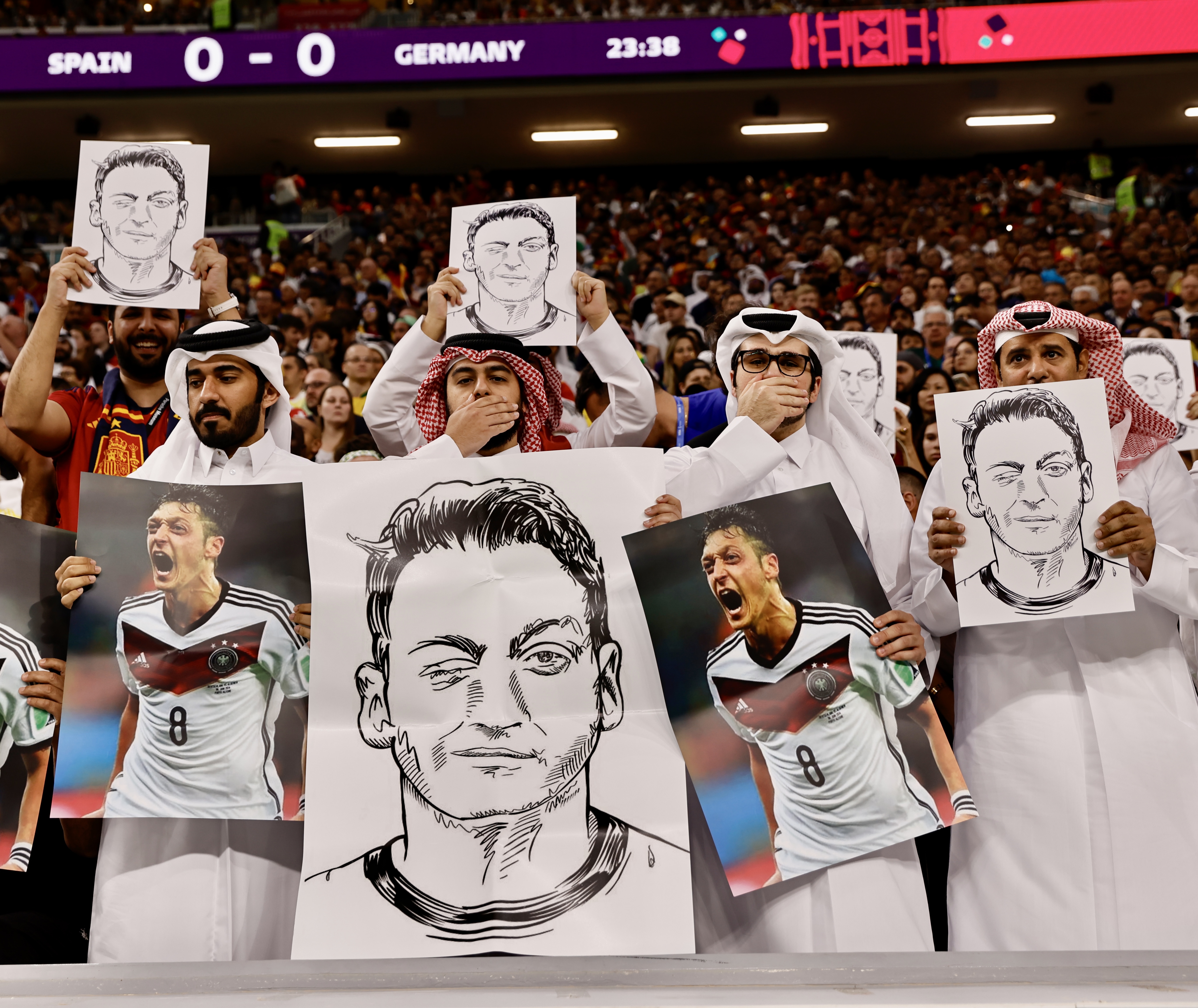 World Cup Qatari fans take aim at Germany with Ozil protest
