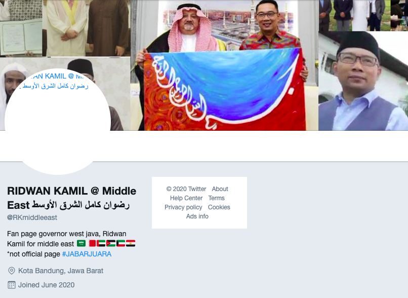 Ridwan Kamil Middle East twitter page