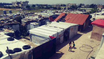 Syrian refugee camp along Lebanon-Syria border