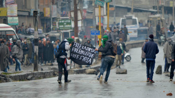 Palestine Kashmir protest [Muzamil Mattoo]
