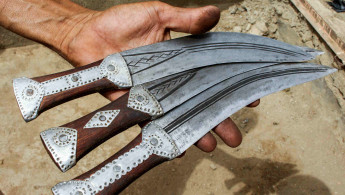 Yemeni daggers made from scrap metal rockets