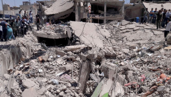 PYD building destroyed  Al-Hasakah GETTY