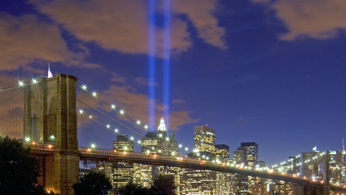 The memorial light for the 11 September terror attacks