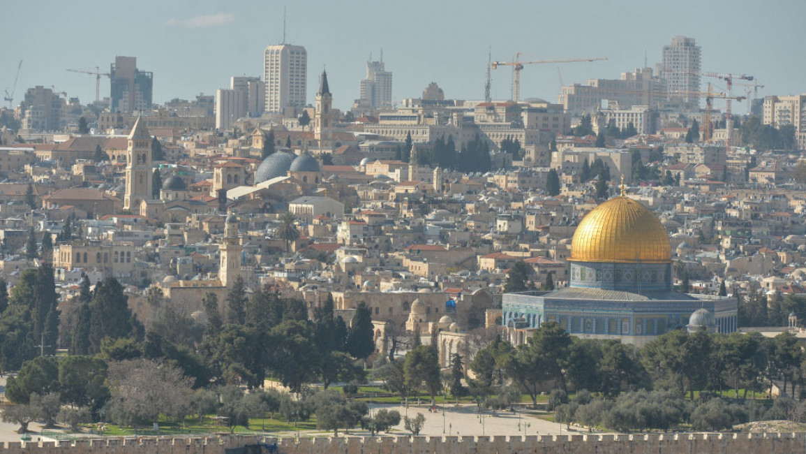 A general view of the Old City of Jerusalem with the Dome of the Rock mosque in the centre, seen from the Mount of Olives. On Wednesday, February 5, 2020