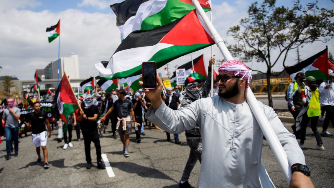 Palestinian solidarity protest LA - AFP