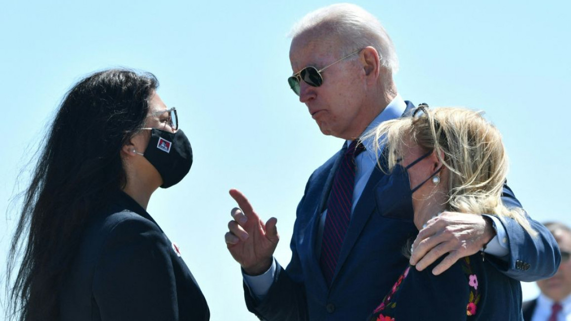 Joe Biden speaks to Rashida Tlaib