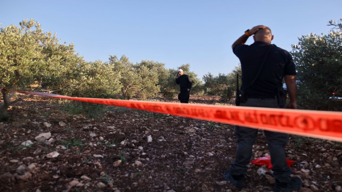 Israeli security forces inspect site of rocket attack in Shefa Amr, Galilee