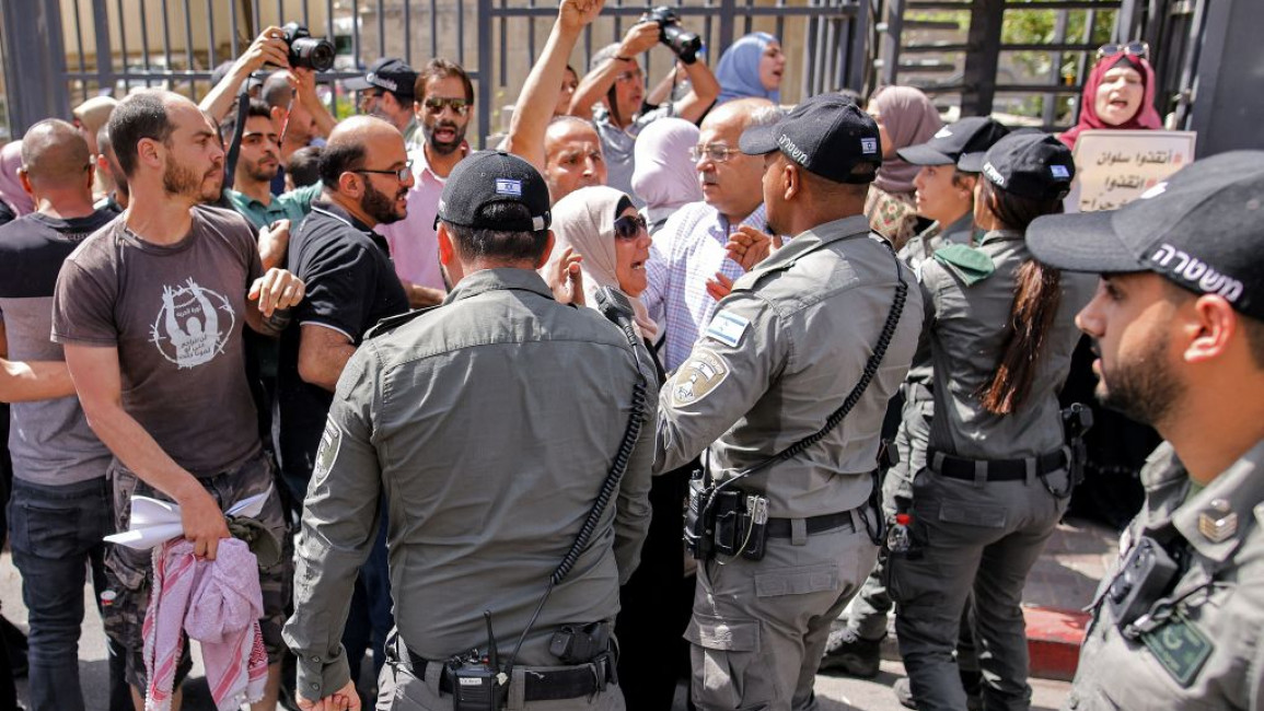 Israeli security forces clashed with protesters outside the court [Getty]