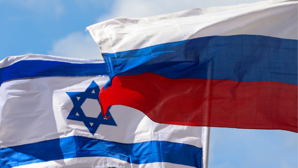 Israel and Russia flags