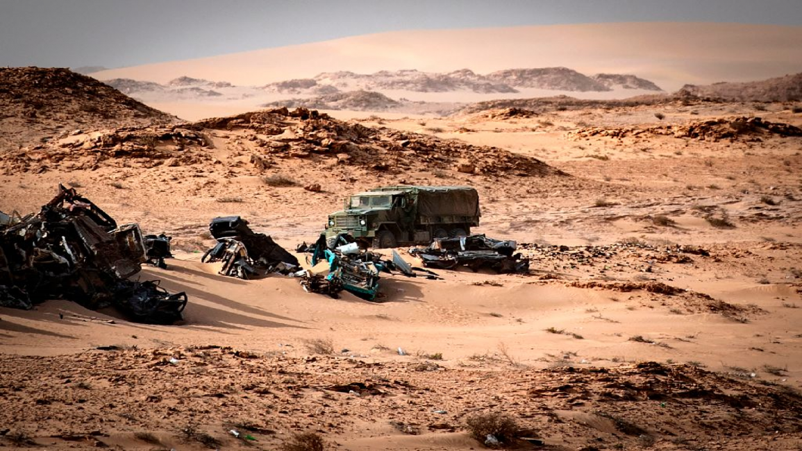 Morocco army vehicle in Western Sahara