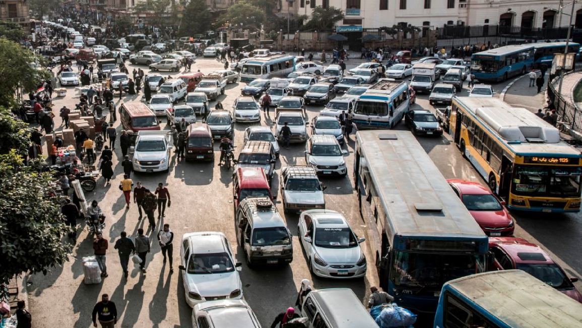 Traffic jam in Cairo, Egypt