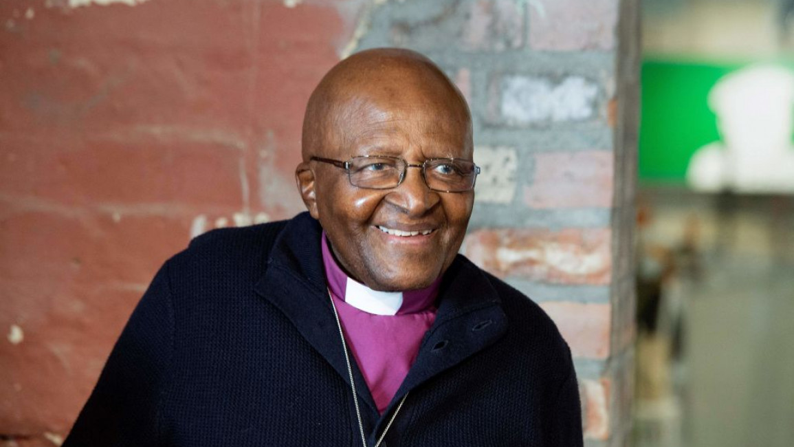 A smiling Archbishop Desmond Tutu