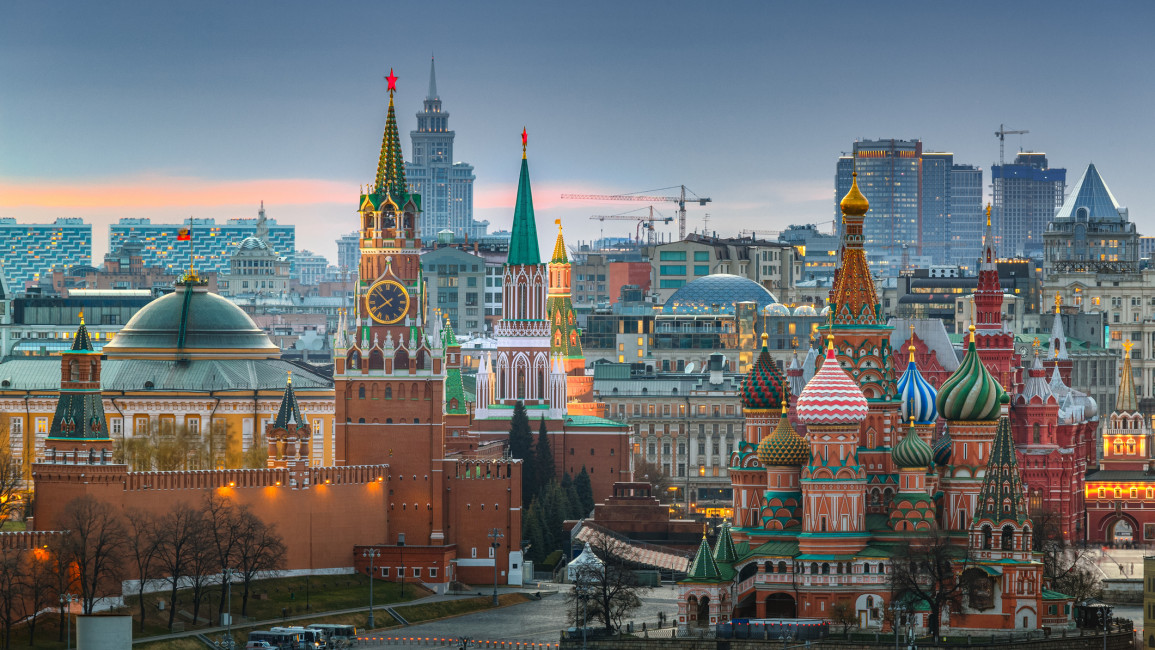 A view of Moscow, including St Basil's Cathedral
