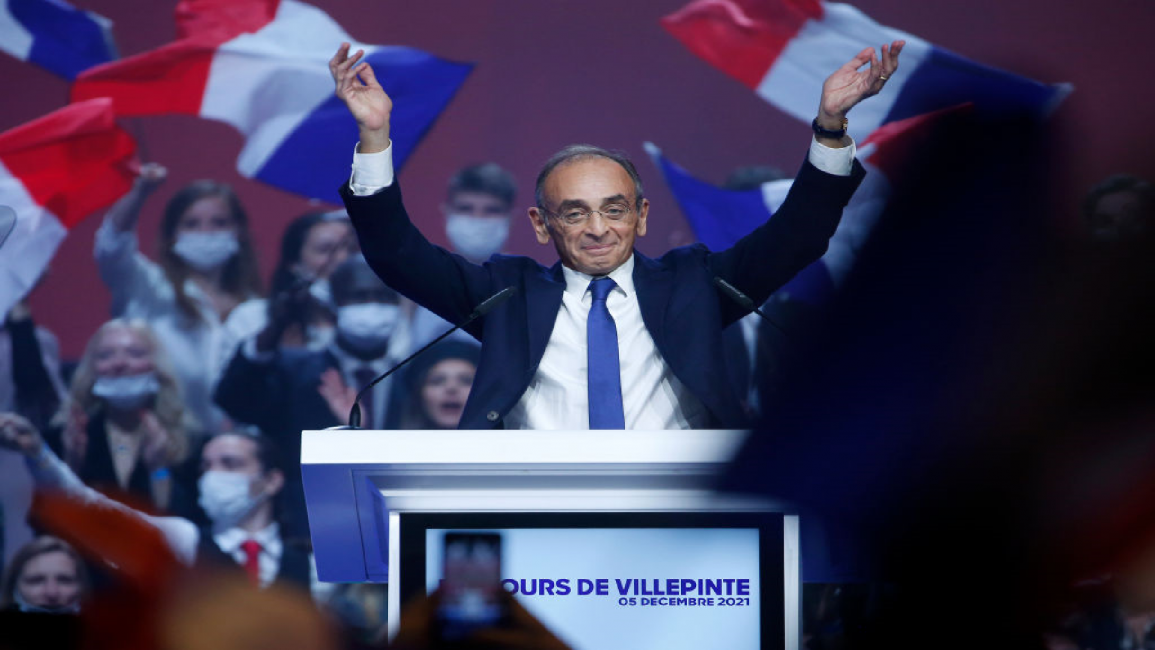 French presidential candidate Eric Zemmour at rally in Villepinte 