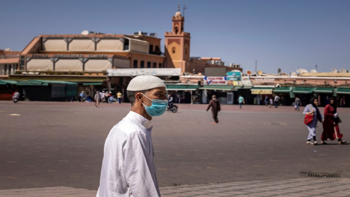 Empty Jemaa el-Fna square in Marrakesh, Morocco, during Covid