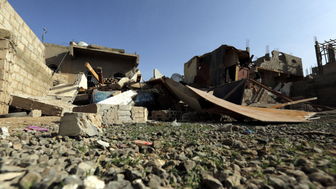 A damaged home in Yemen