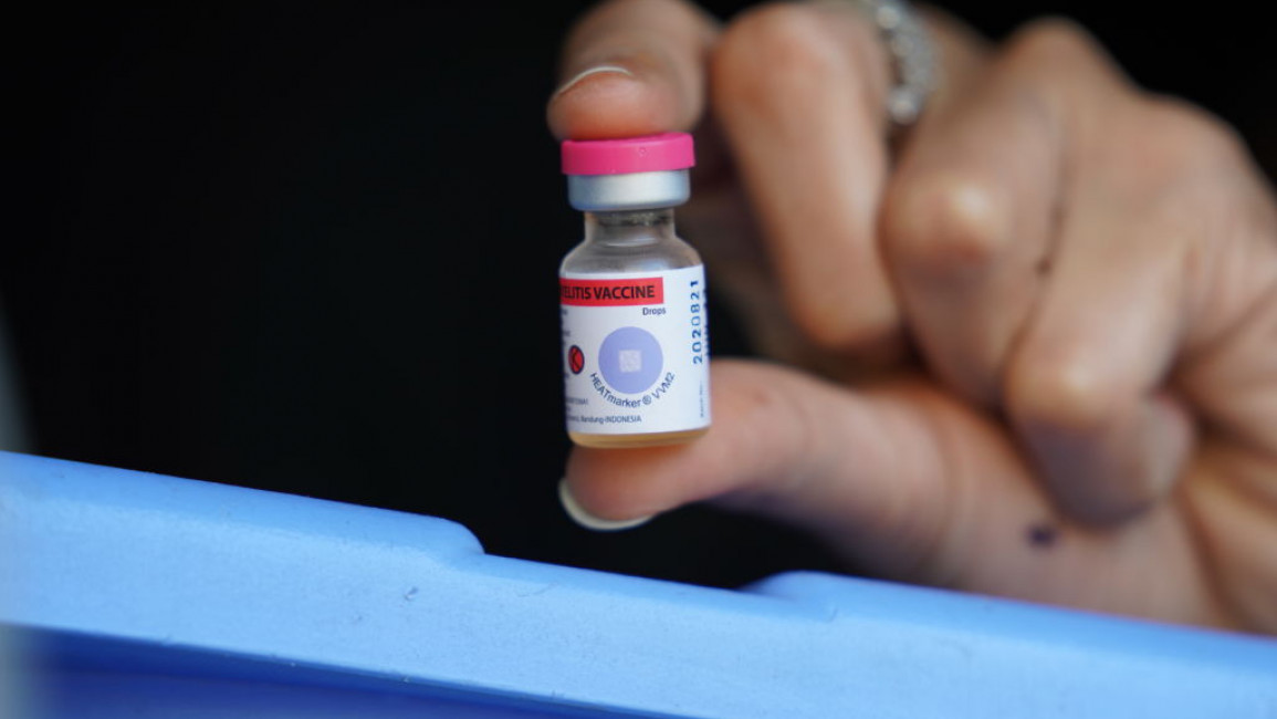 A vial of polio vaccine
