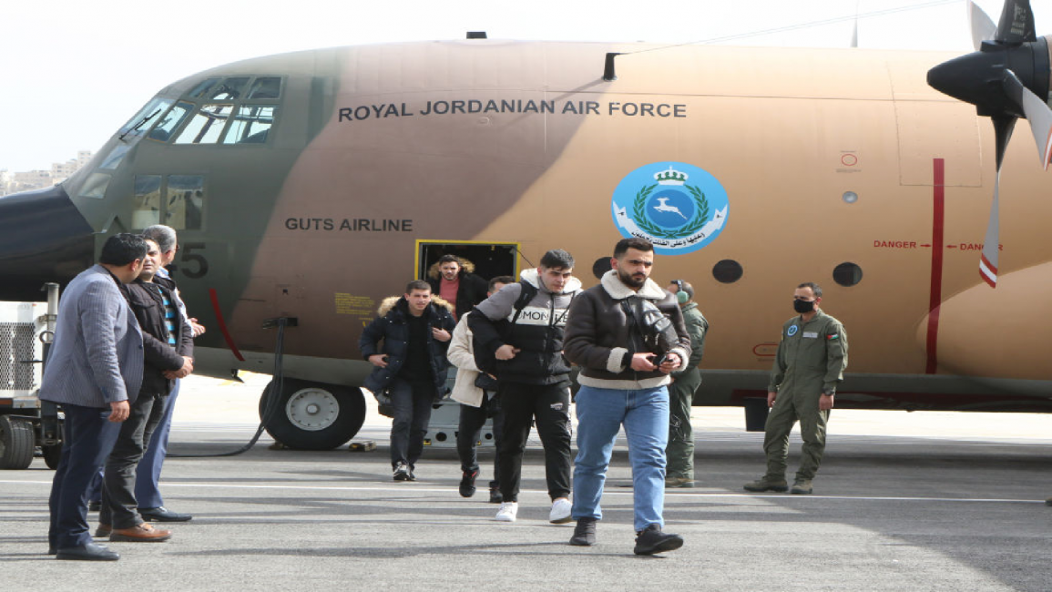 Jordanians evacuated from Ukraine arrive at Amman airport