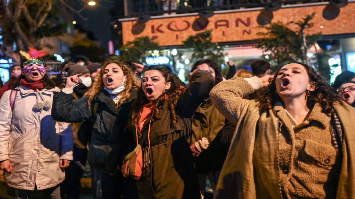 Women's protest in Istanbul, Turkey