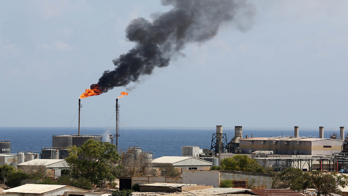 A general view shows the Zawiya oil installation Libya