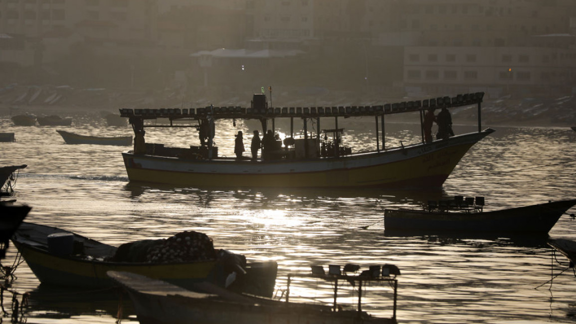 Fishing boats in Gaza.