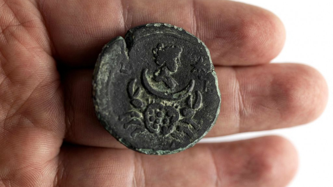 The unique coin was found off the coast of Haifa [AFP]