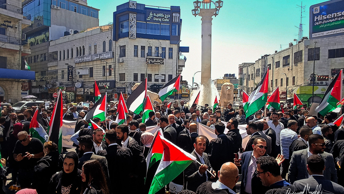 Palestinian lawyers protest Ramallah / Qassam Muaddi