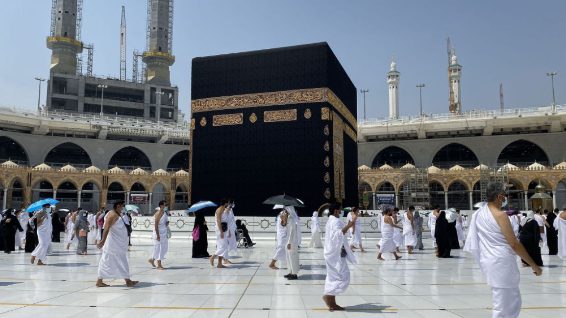 Muslims attending the Islamic Umrah pilgrimage in 2020.