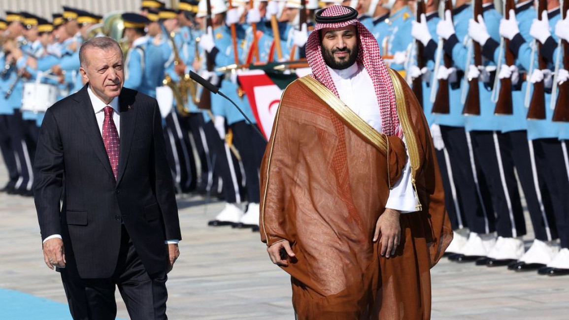 Saudi leader MbS with Erdogan 