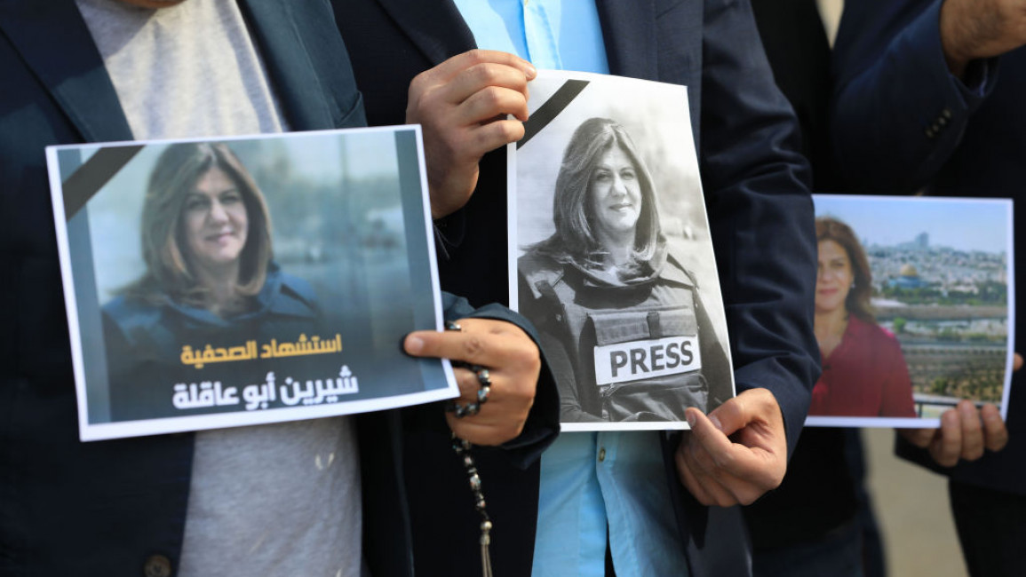 Journalists worldwide have protested the killing of Shireen Abu Akleh [Getty]