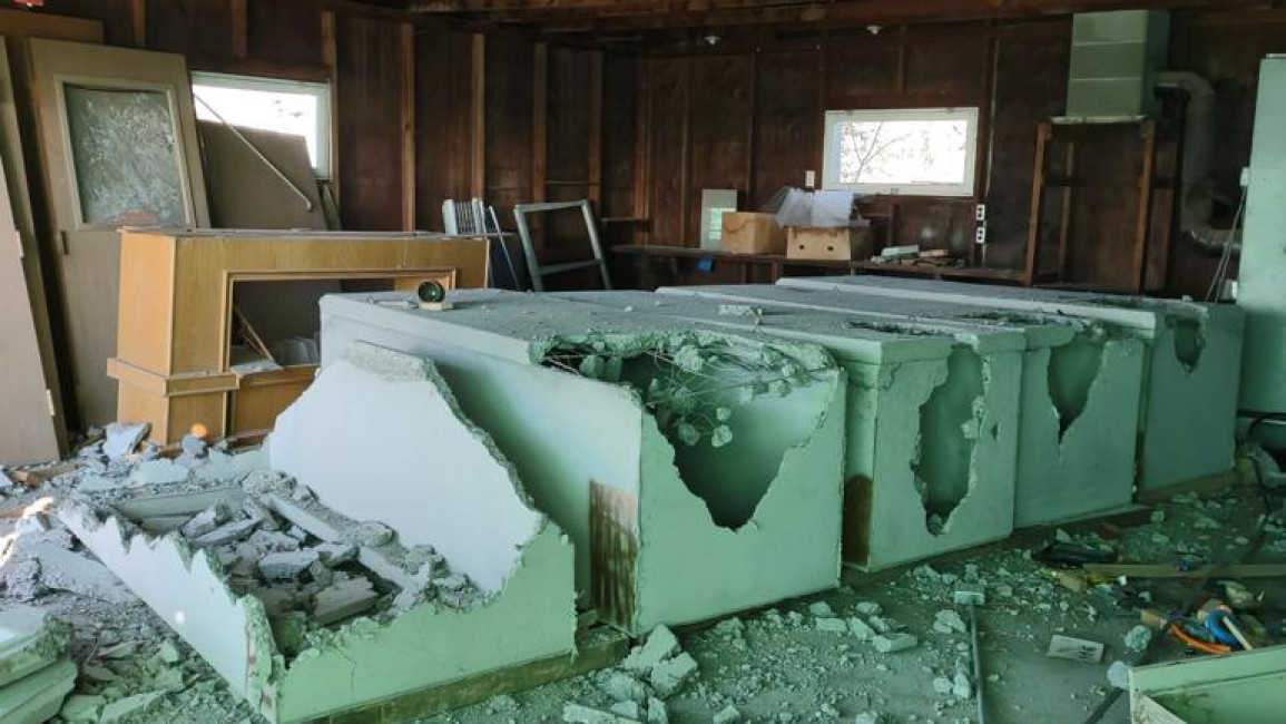 The funeral vaults of a Muslim cemetery in North Dakota were vandalised earlier this month. [Photo courtesy of CAIR]