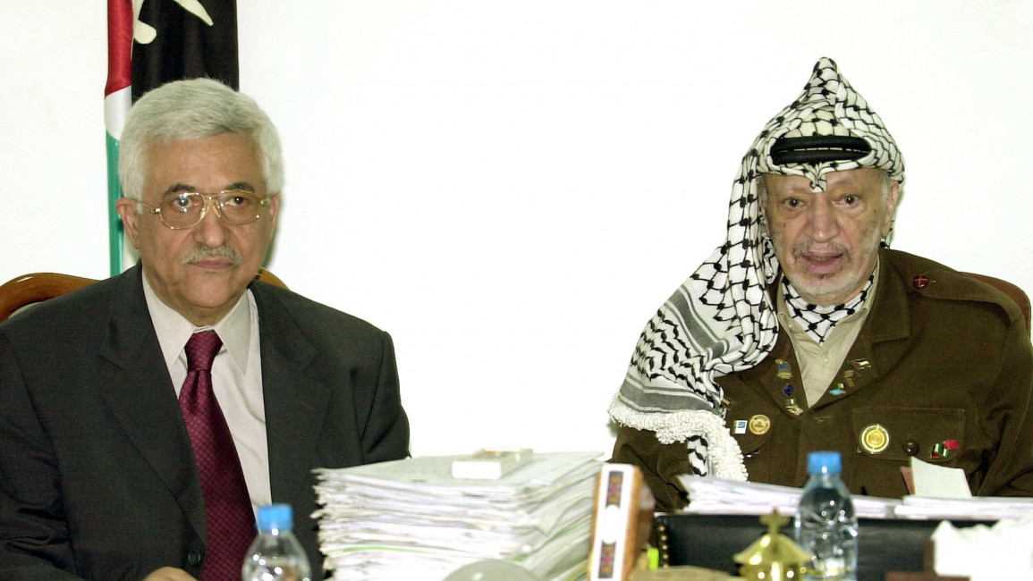 The documents purported to reveal hostility between Yasser Arafat (right) and current leader Mahmoud Abbas (left)
