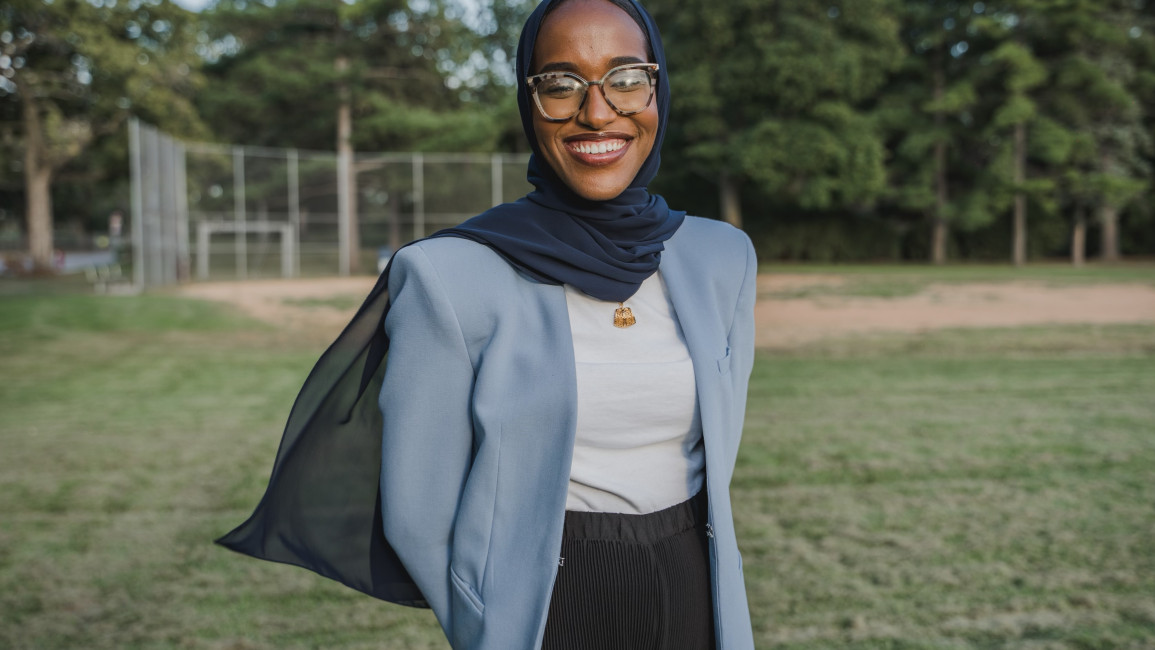 Zaynab Mohamed, who is on track to win a seat in the Minnesota state senate, would be the first Muslim woman and the first Black woman to hold this position. [Photo courtesy of Zaynab Mohamed's campaign]