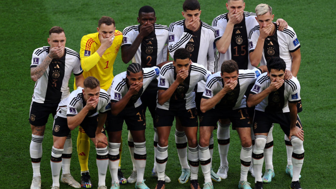 The German team's mouth covering protest in Doha received a huge backlash in the Arab World [Getty]