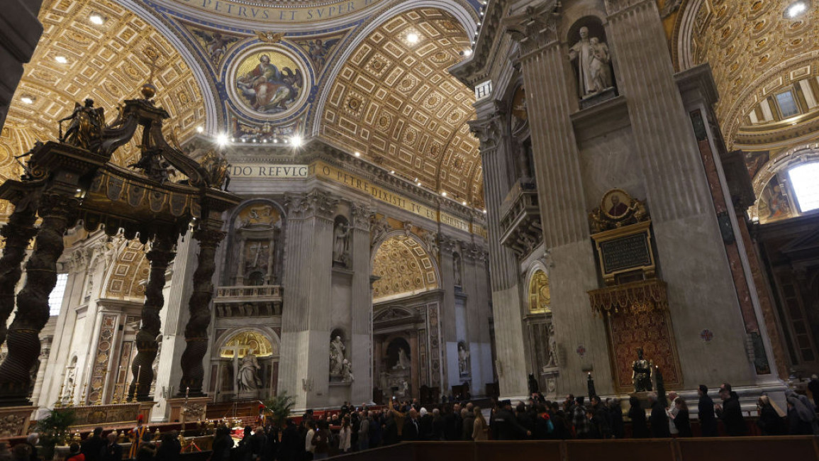 A steady stream of tens of thousands of people filed into St. Peter's Basilica on Monday to pay their respects to former Pope Benedict XVI at the start of three days of laying in state ahead of his funeral.