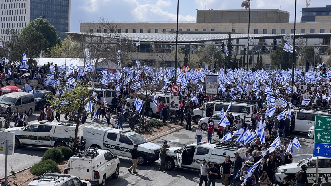 Crowds gather in Tel Aviv