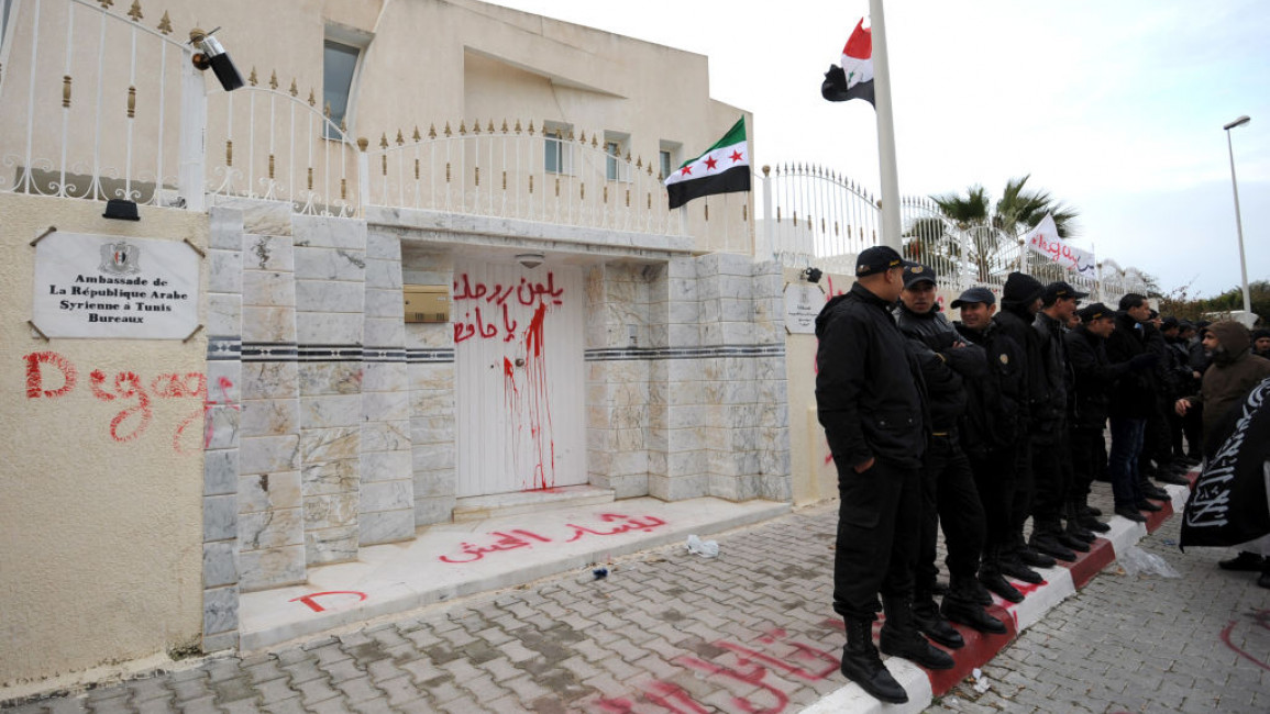 The Syrian embassy in Tunisia has been the site of protests before [Getty]