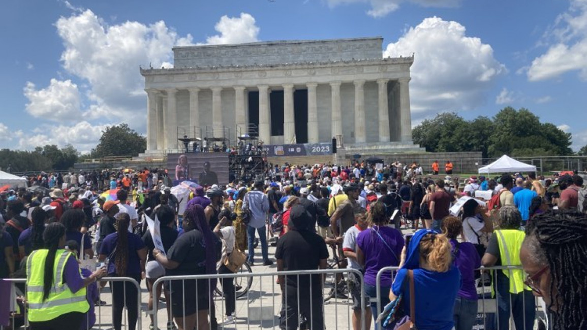 Thousands gather to remember and continue the 60th anniversary of the March on Washington. [Brooke Anderson/The New Arab]