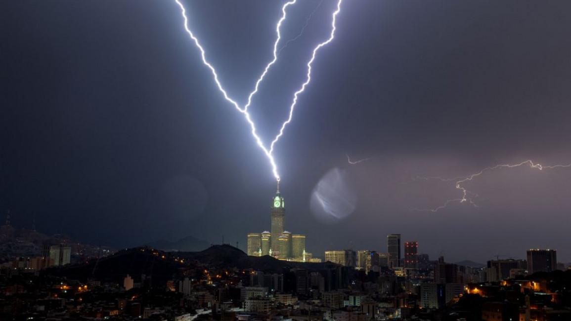 Lightning hit the iconic Mecca Clock Tower [Getty]