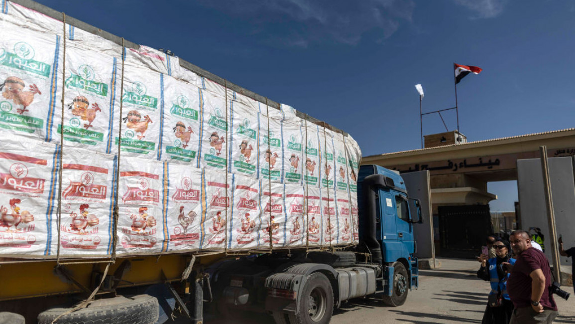 20 trucks of aid were allowed through the Rafah border crossing on Saturday [Getty]