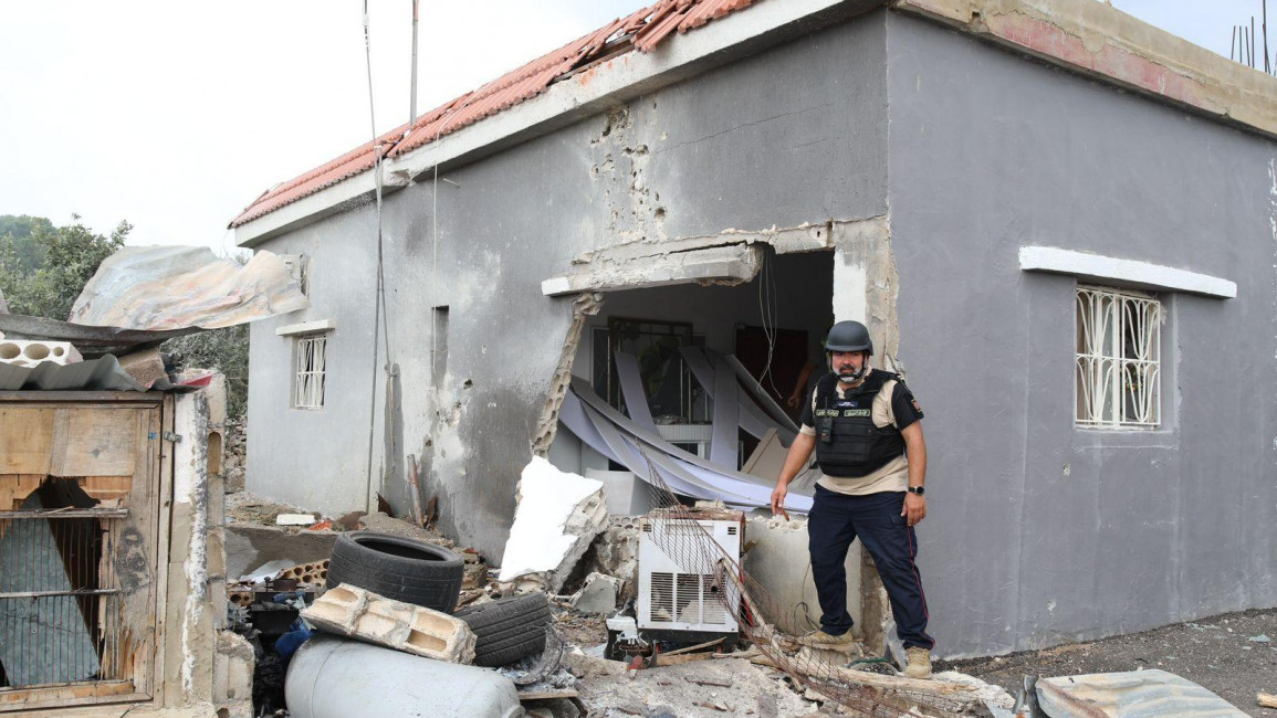 House damaged from Israeli shelling in south Lebanon