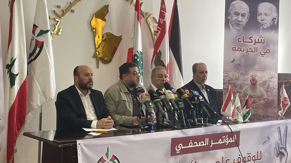 Hamas press conference in Beirut