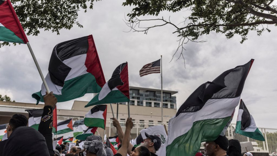 South Africa has seen dozens of pro-Palestinian protests, including one at the US consulate in Johannesburg [Getty]
