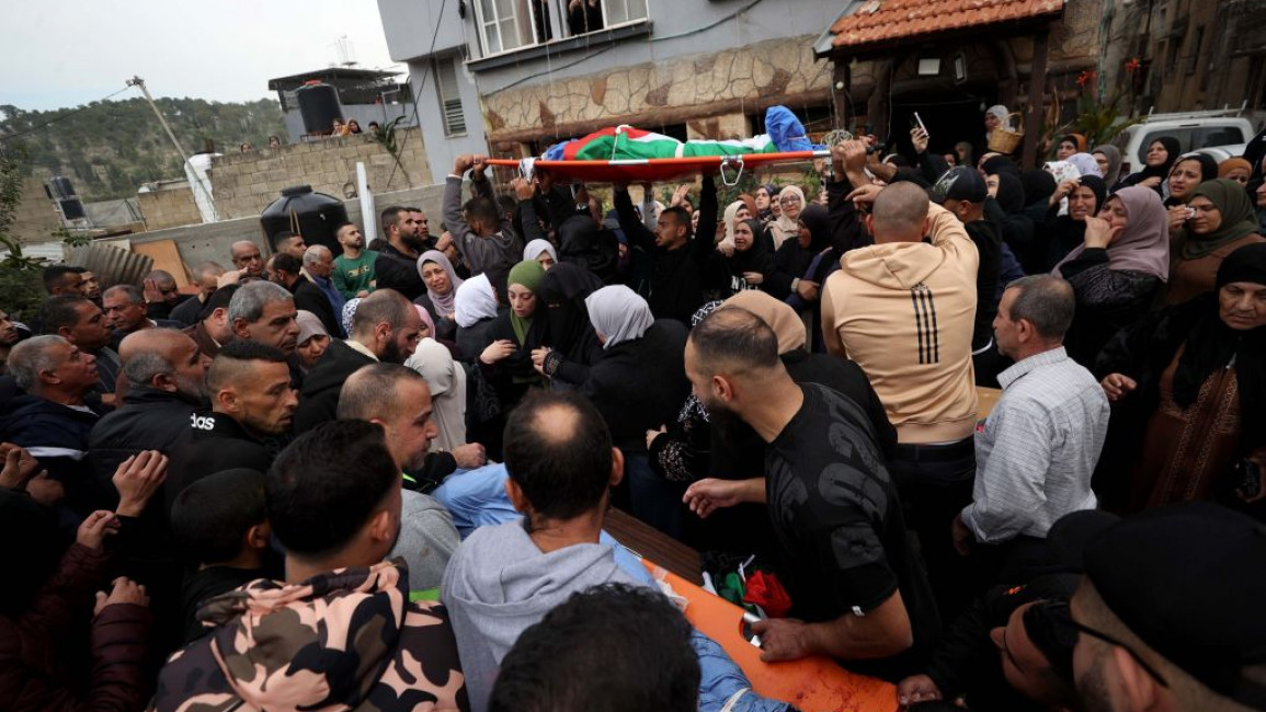 Palestinians held funerals for the victims of Israel's raids [Getty]