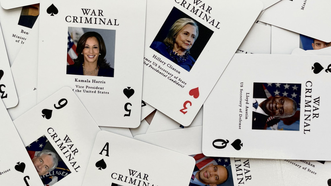 The 'War Criminals' deck of cards was released Thursday