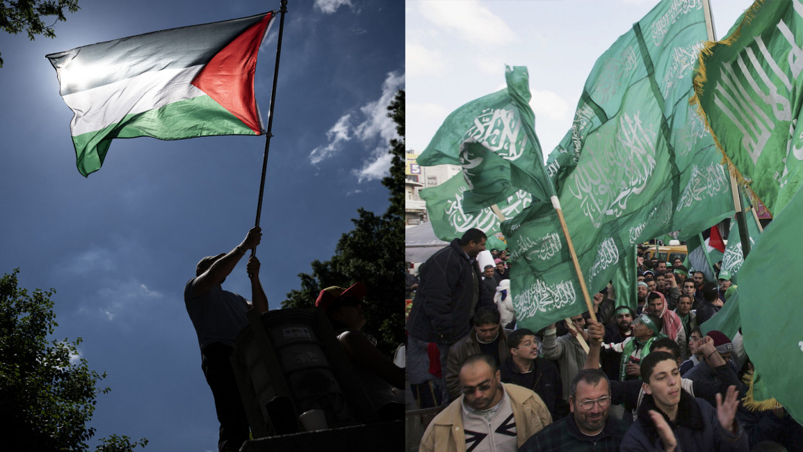 Palestinian Hamas flags