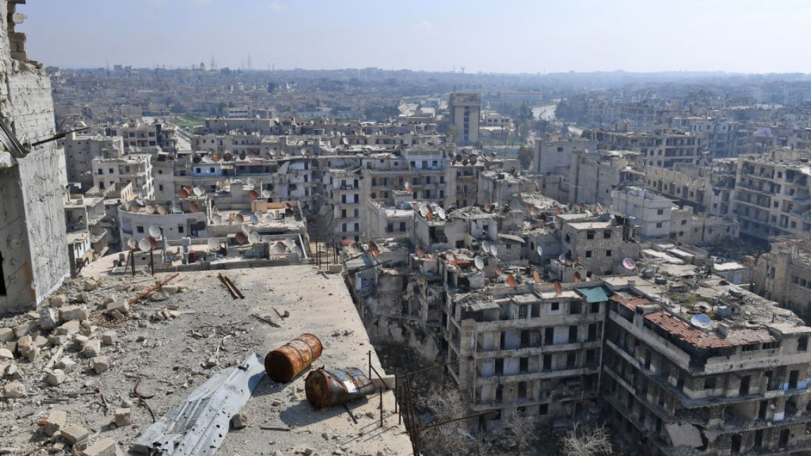 Sheikh Maqsoud, a neighbourhood in Syria's city of Aleppo, from a high vantage point