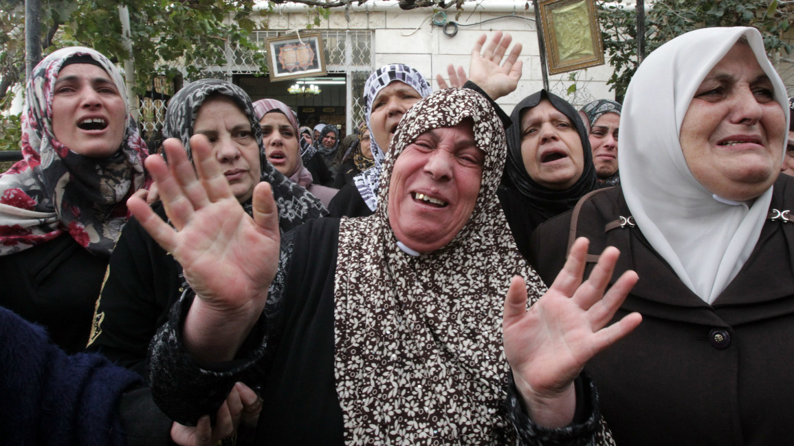 Palestinian women at funeral