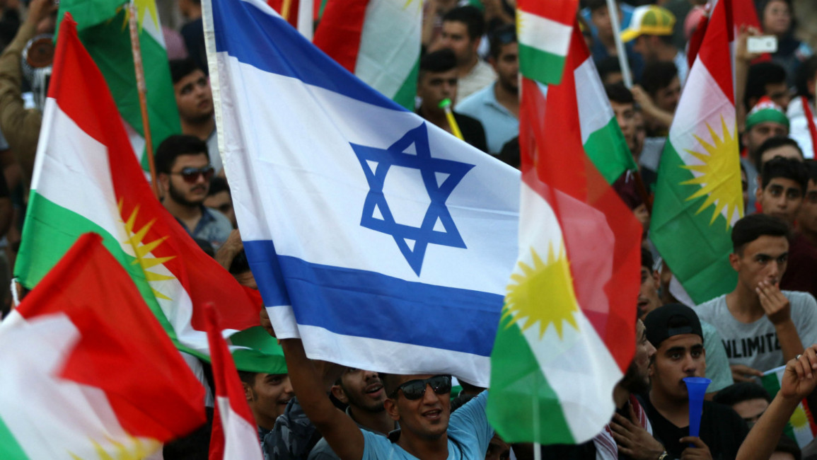 Kurdish and Israeli flags AFP