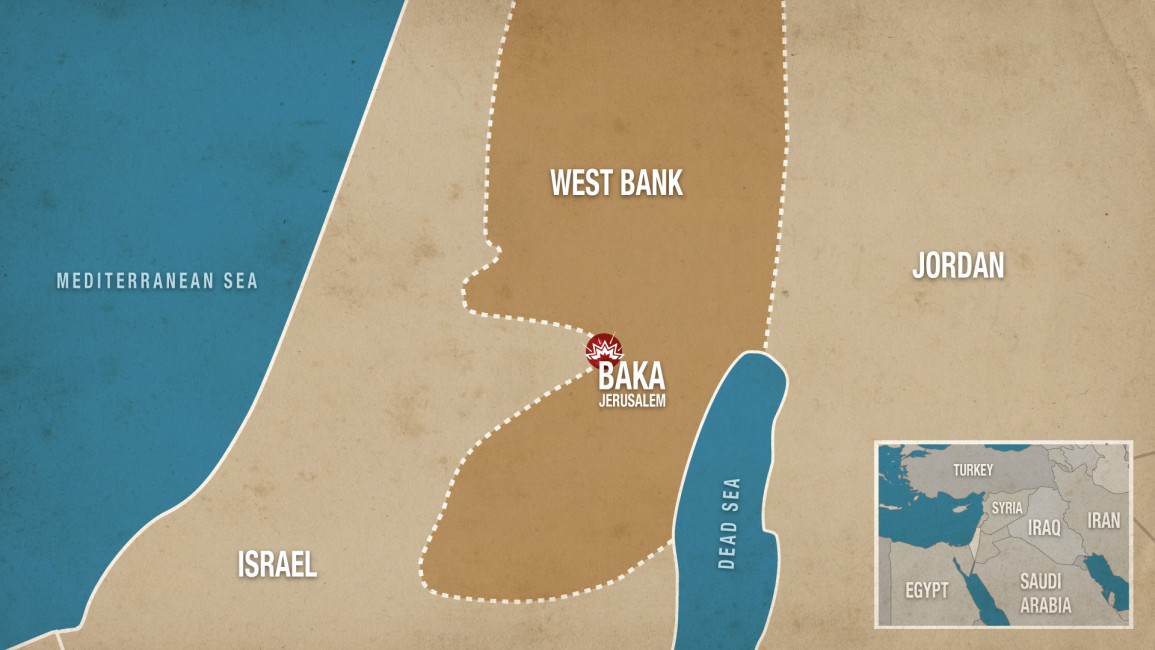 map - baka neighbourhood - jerusalem